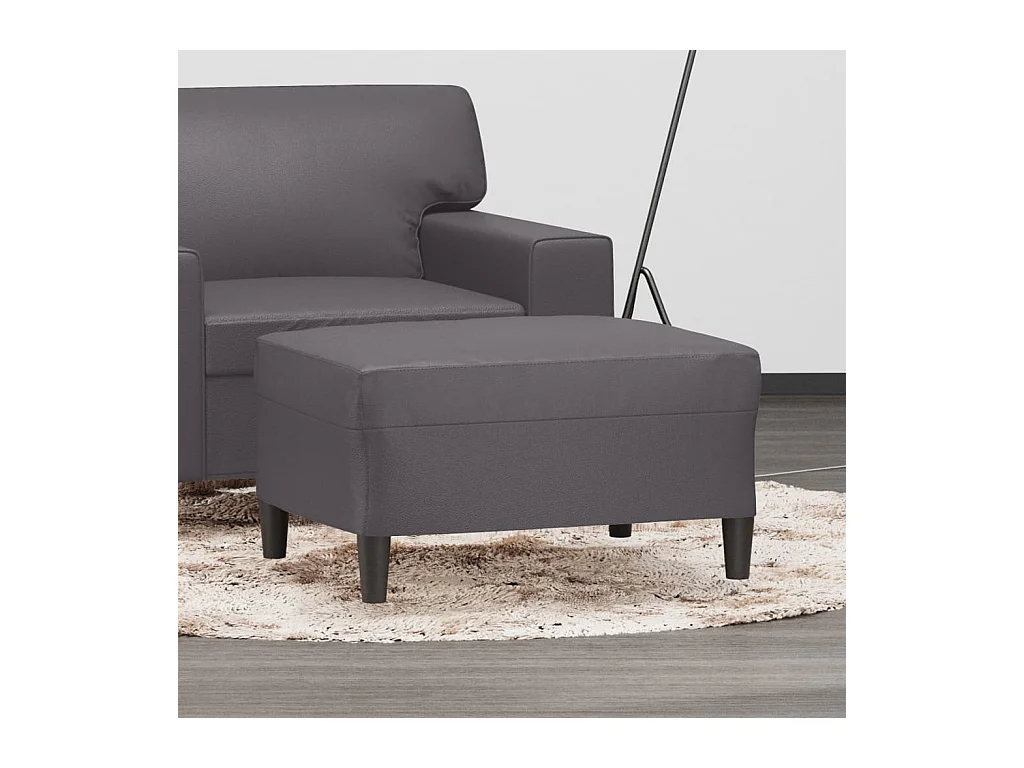 Reposapiés de cuero sintético gris 70x55x41 cm ES376028