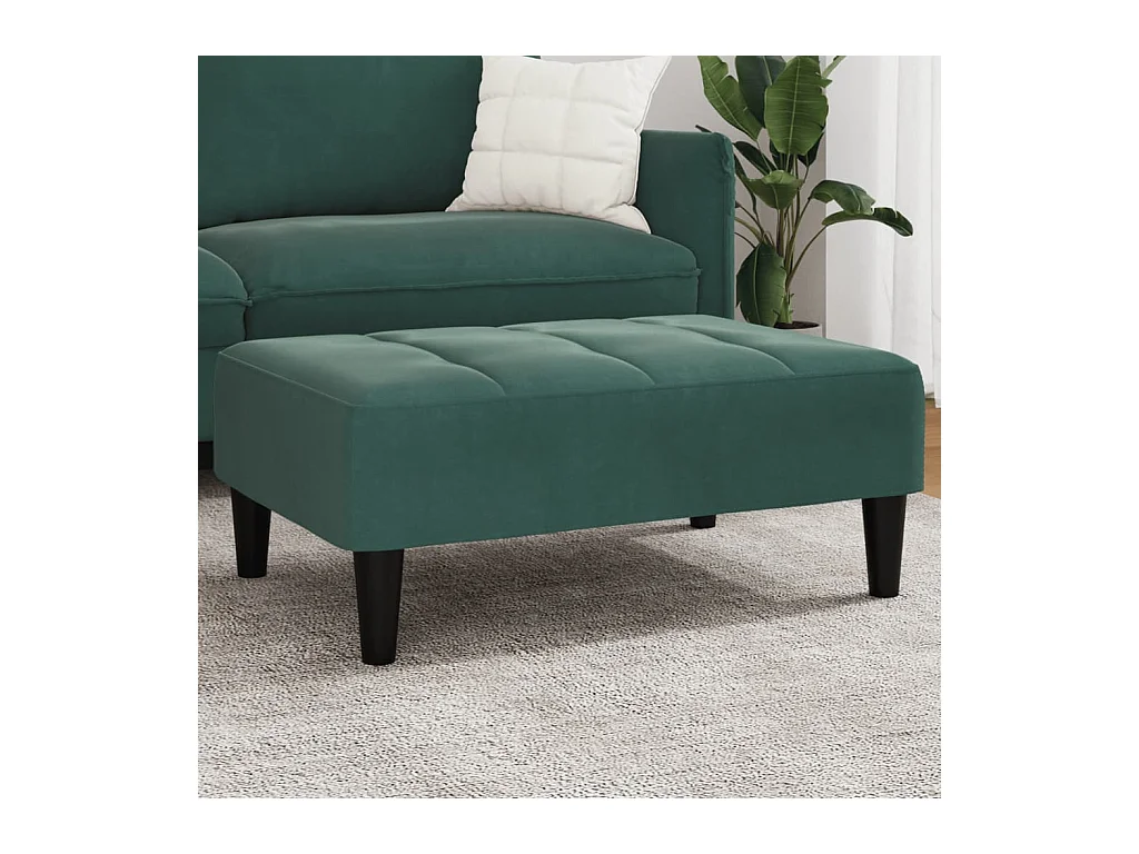 Repose-pied vert foncé 77x55x31 cm velours FR430612