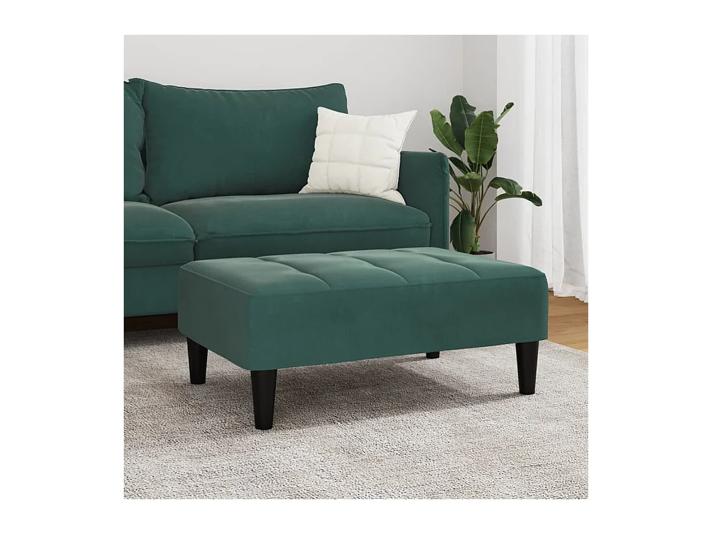 Repose-pied vert foncé 77x55x31 cm velours FR430612