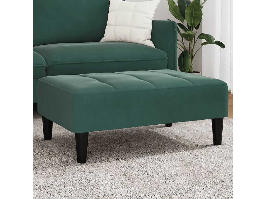 Repose-pied vert foncé 77x55x31 cm velours FR430612