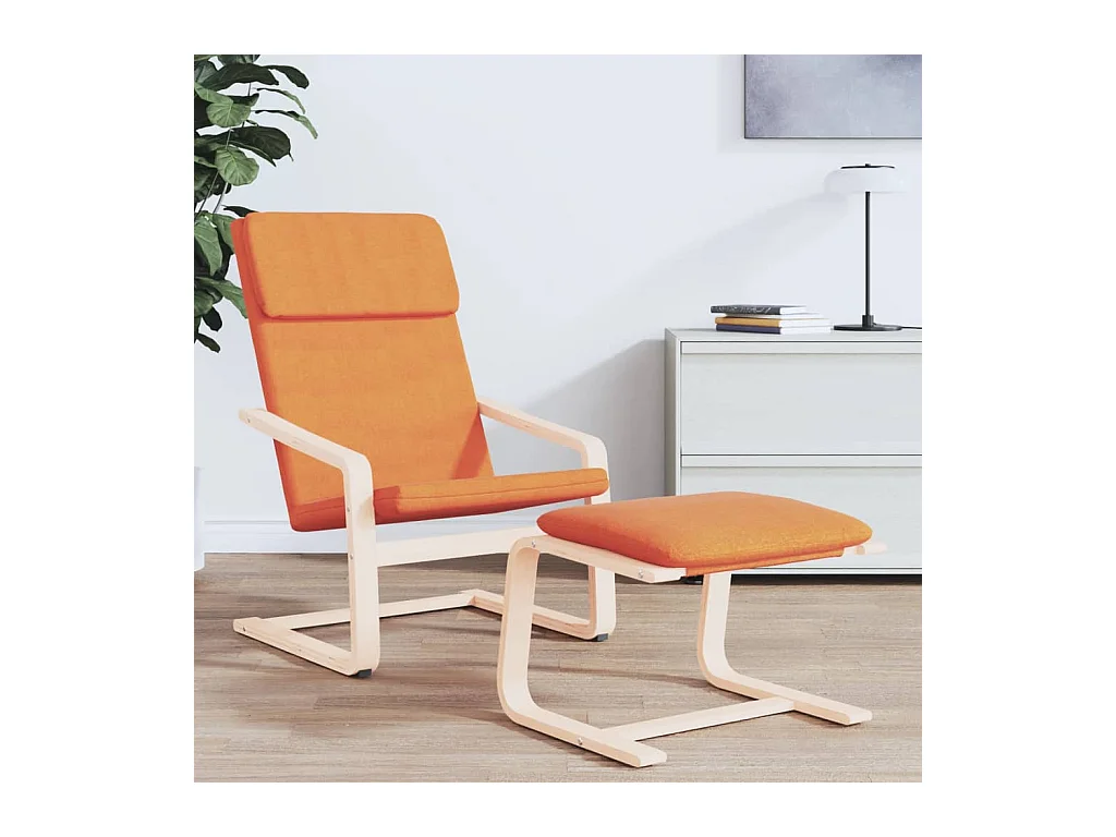 Repose-pied Jaune foncé 51x41x40 cm Tissu FR147884