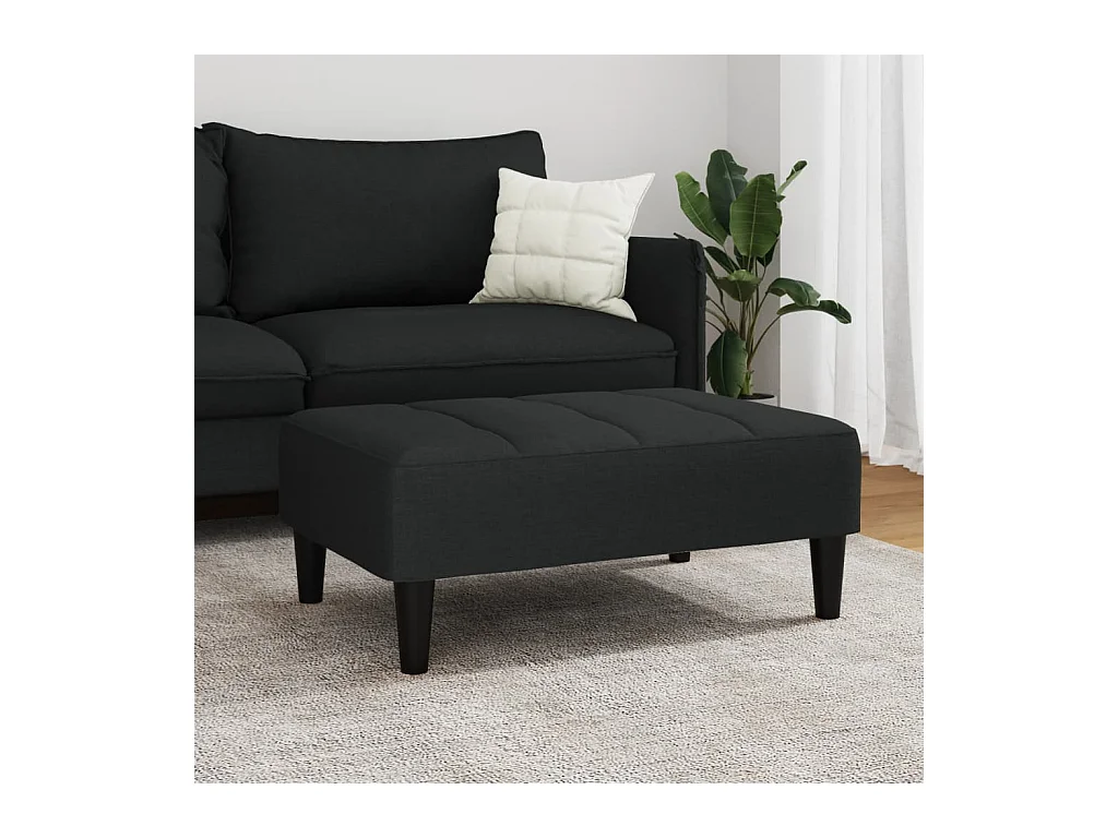 Repose-pied noir 77x55x31 cm velours FR823867