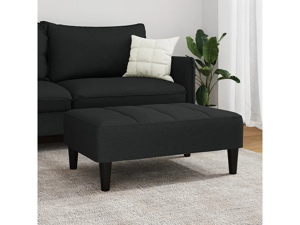Repose-pied noir 77x55x31 cm velours FR823867