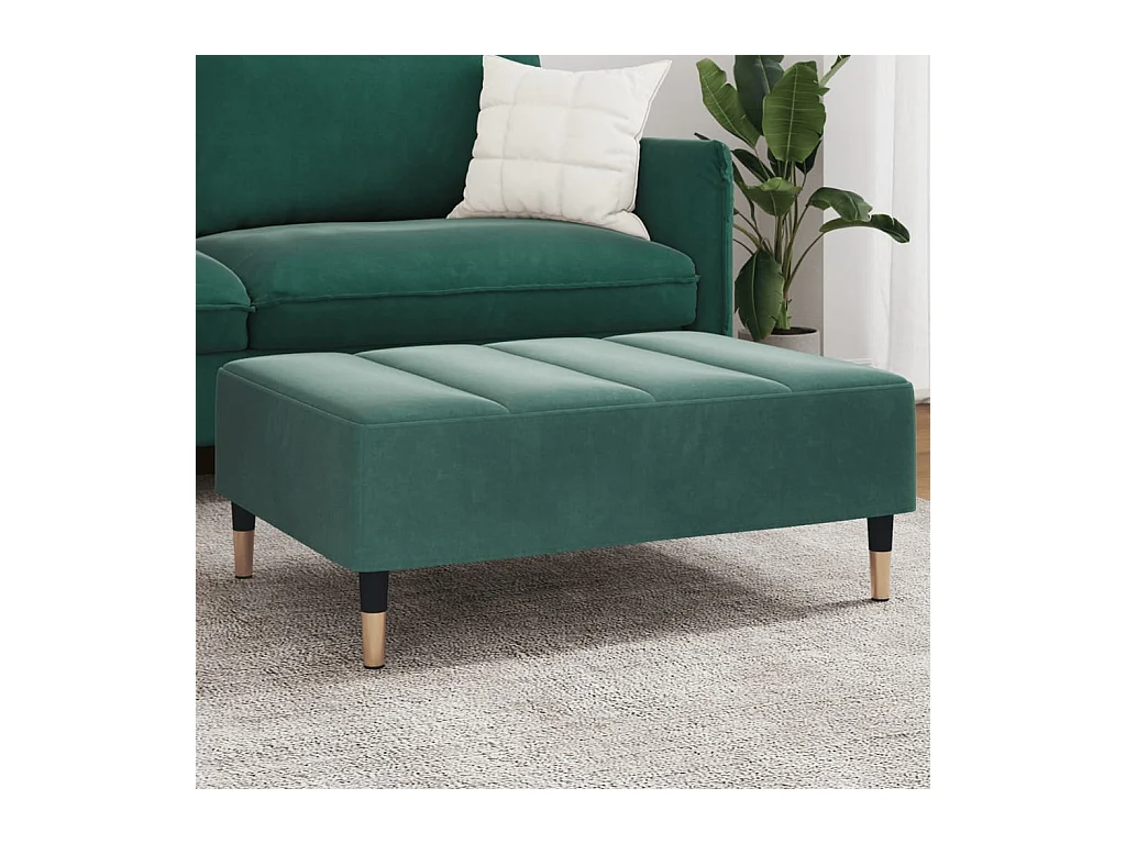 Repose-pied vert foncé 77x55x31 cm velours FR636356