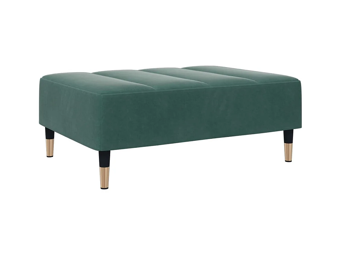 Repose-pied vert foncé 77x55x31 cm velours FR636356