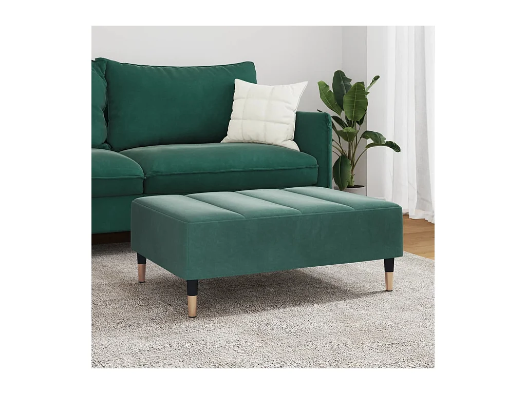 Repose-pied vert foncé 77x55x31 cm velours FR636356