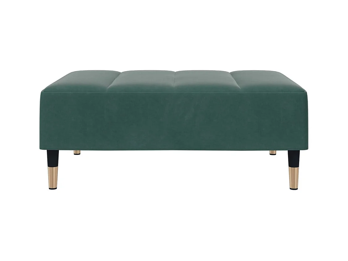 Repose-pied vert foncé 77x55x31 cm velours FR636356
