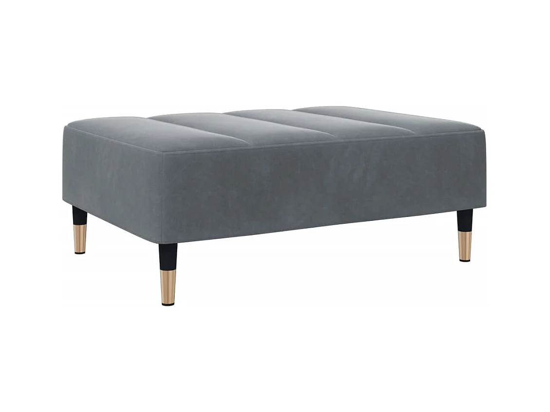Repose-pied gris foncé 77x55x31 cm velours FR429097