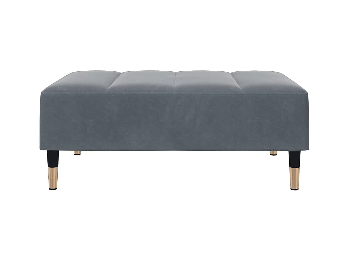 Repose-pied gris foncé 77x55x31 cm velours FR429097