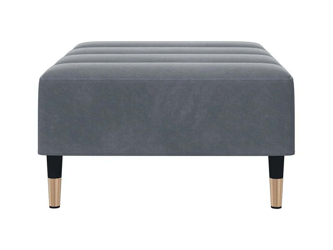 Repose-pied gris foncé 77x55x31 cm velours FR429097