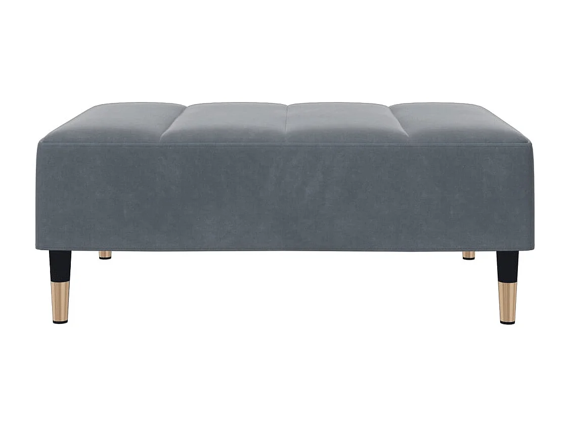 Repose-pied gris foncé 77x55x31 cm velours FR429097