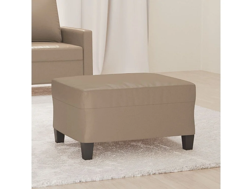 Voetenbank 70x55x41 cm kunstleer cappuccino BE328534