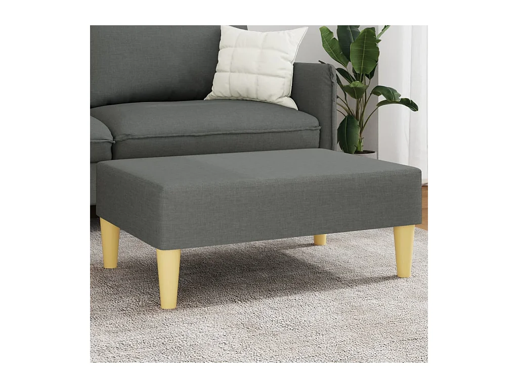 Repose-pied gris foncé 77x55x31 cm tissu FR233965