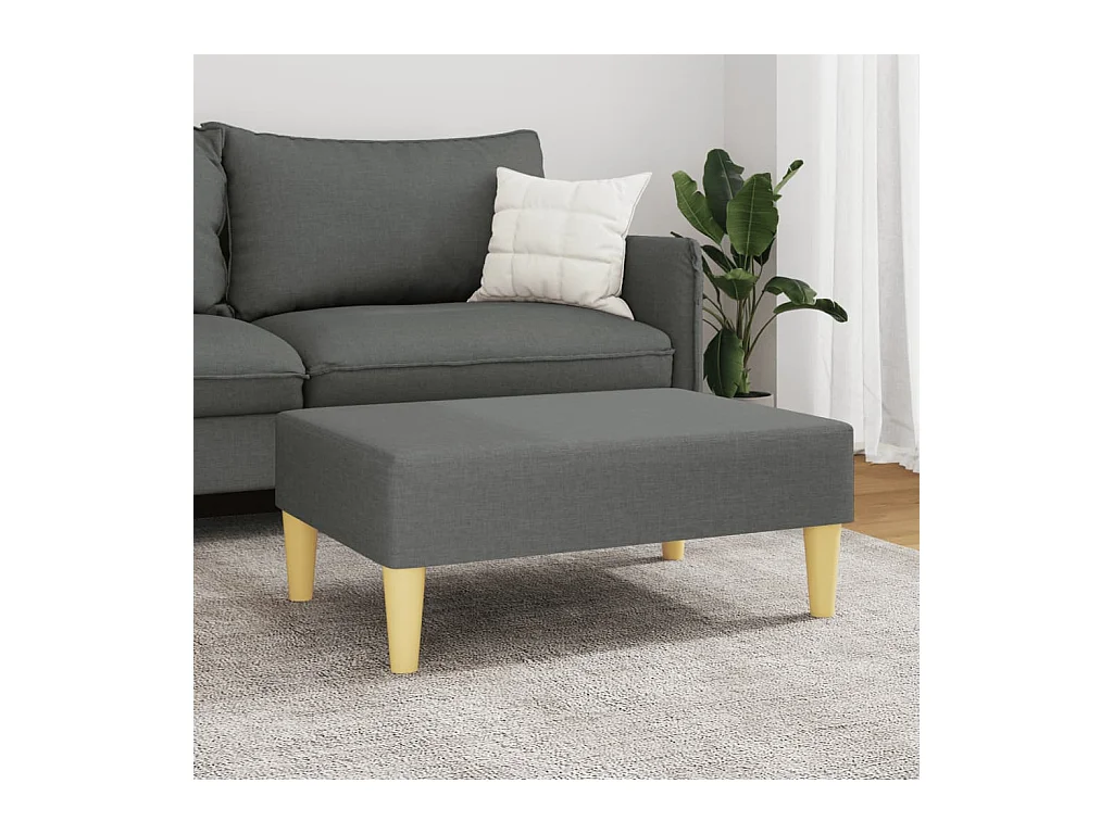 Repose-pied gris foncé 77x55x31 cm tissu FR233965