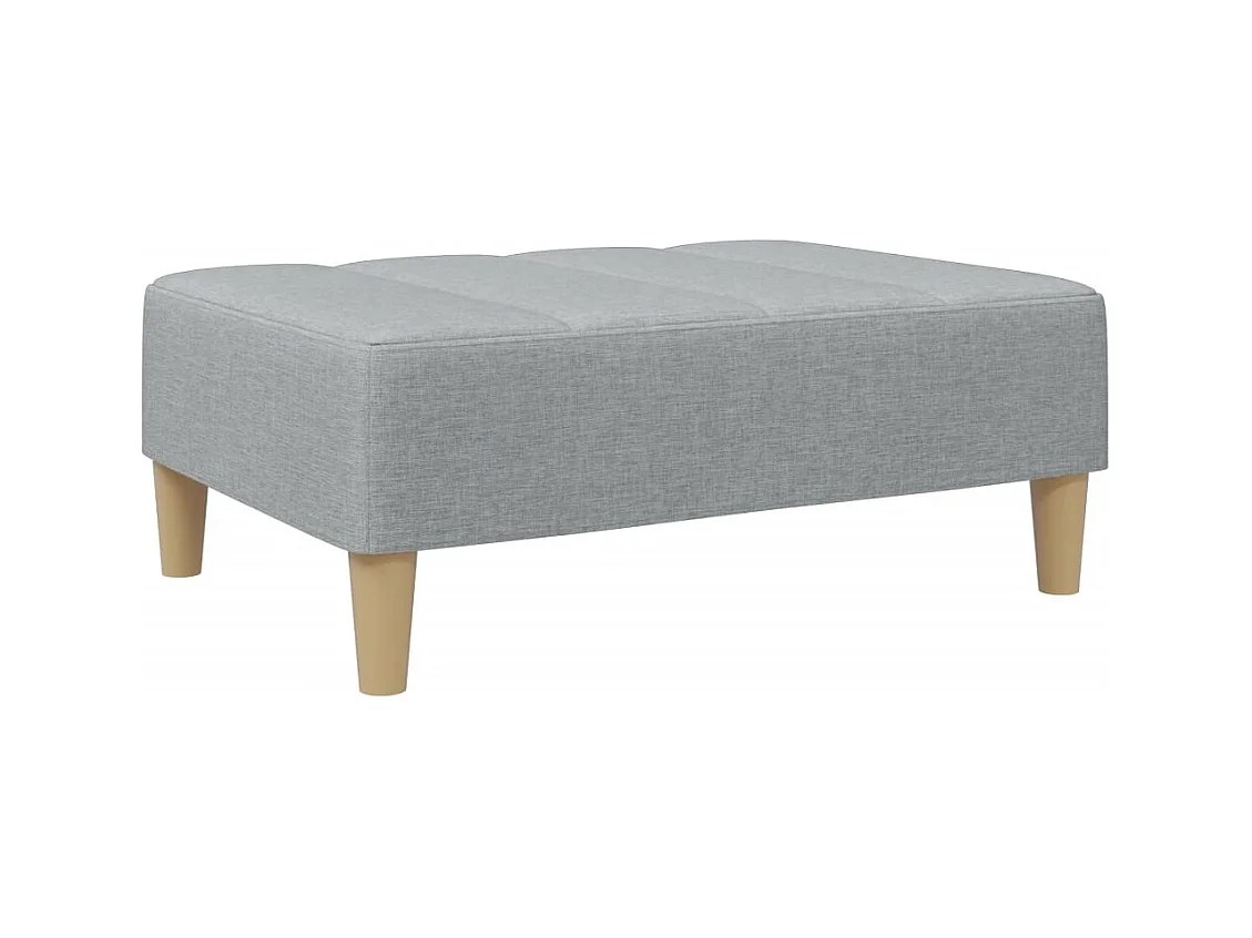 Repose-pied gris clair 77x55x31 cm tissu FR193733