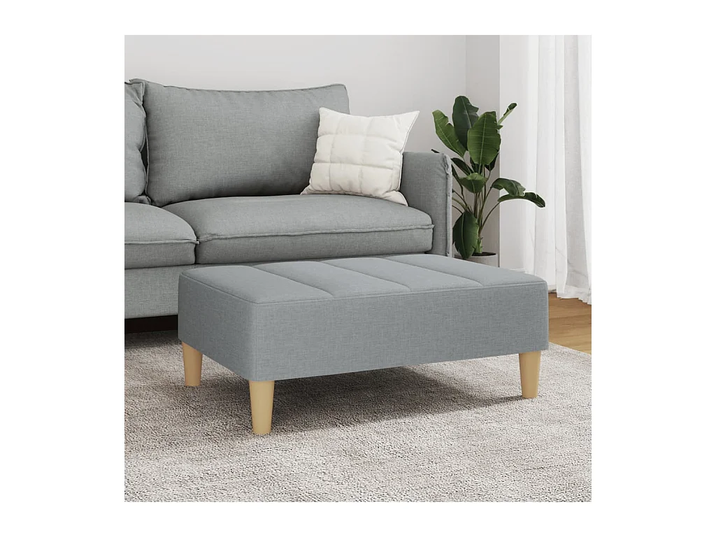 Repose-pied gris clair 77x55x31 cm tissu FR193733