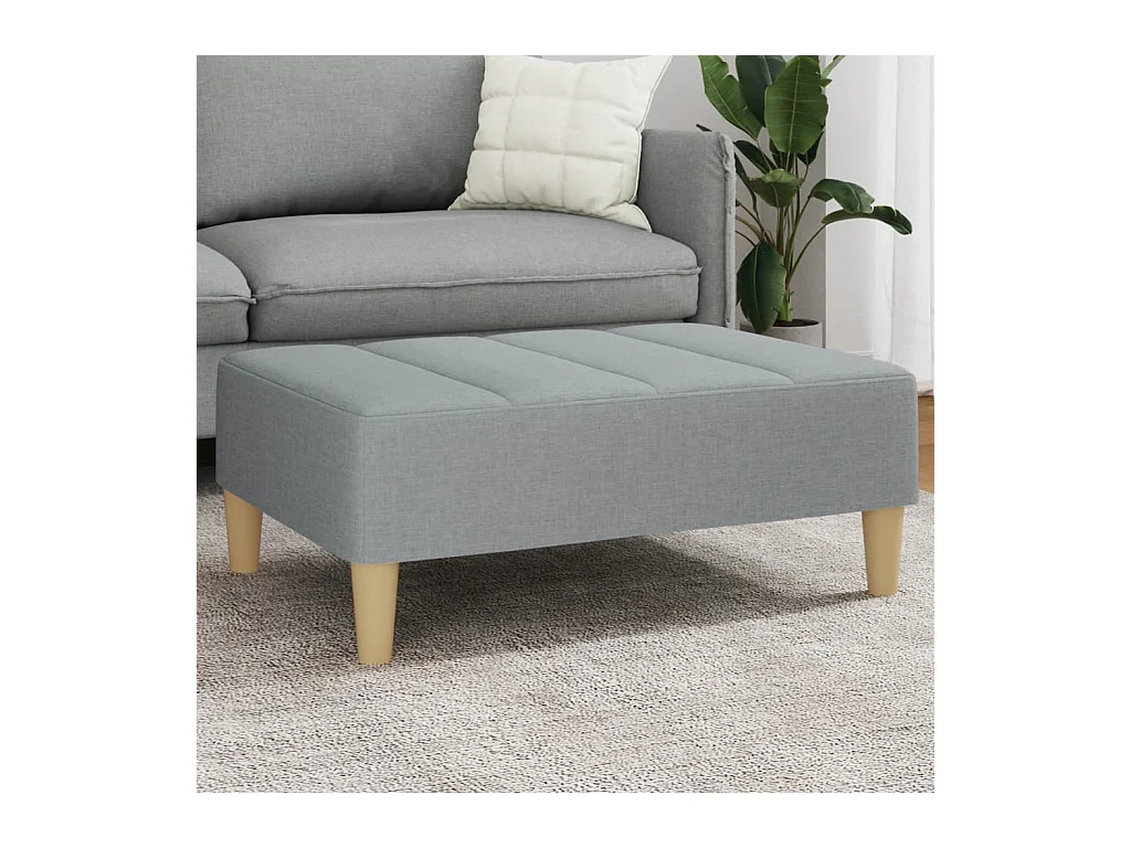 Voetenbank 77x55x31 cm stof lichtgrijs BE338585