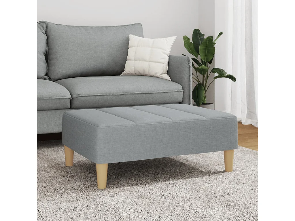 Repose-pied gris clair 77x55x31 cm tissu FR193733