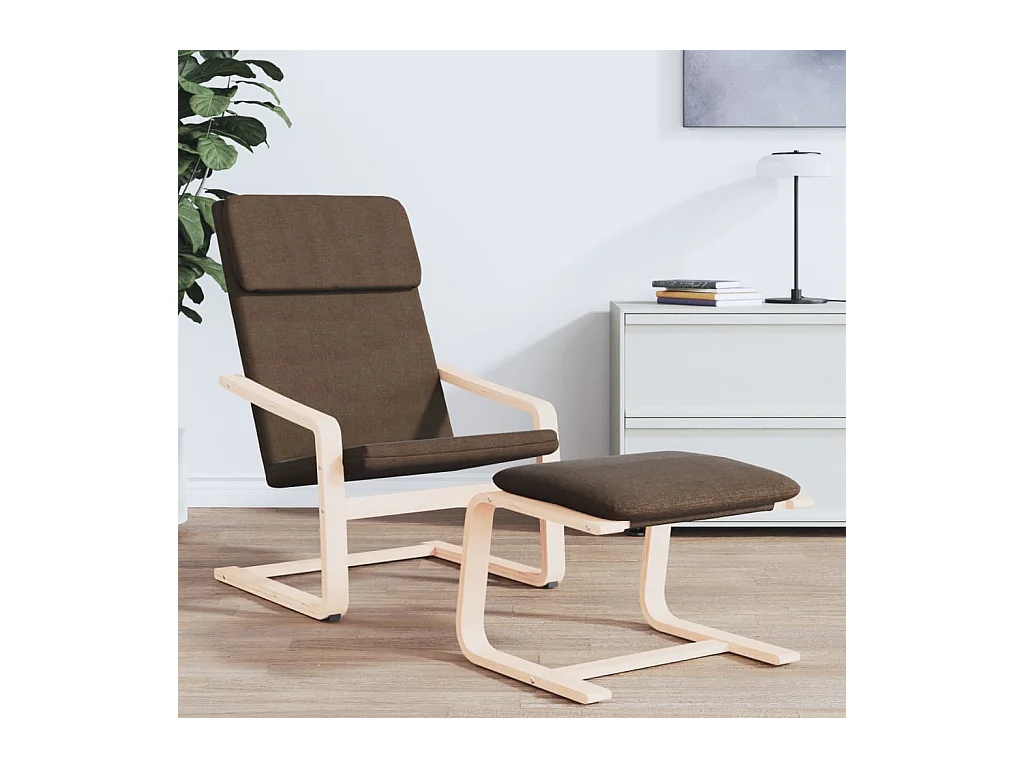 Repose-pied Marron foncé 51x41x40 cm Tissu FR229598