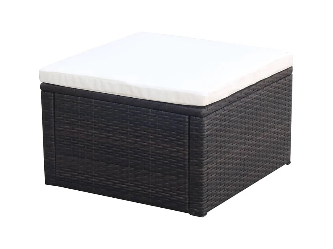 Repose-pied Résine tressée 53 x 53 x 30 cm Marron FR407715