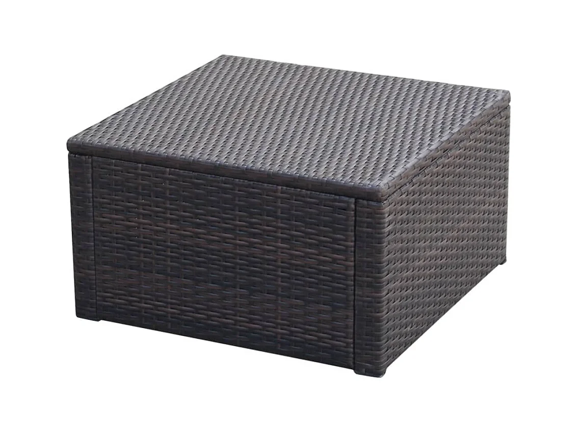 Repose-pied Résine tressée 53 x 53 x 30 cm Marron FR407715