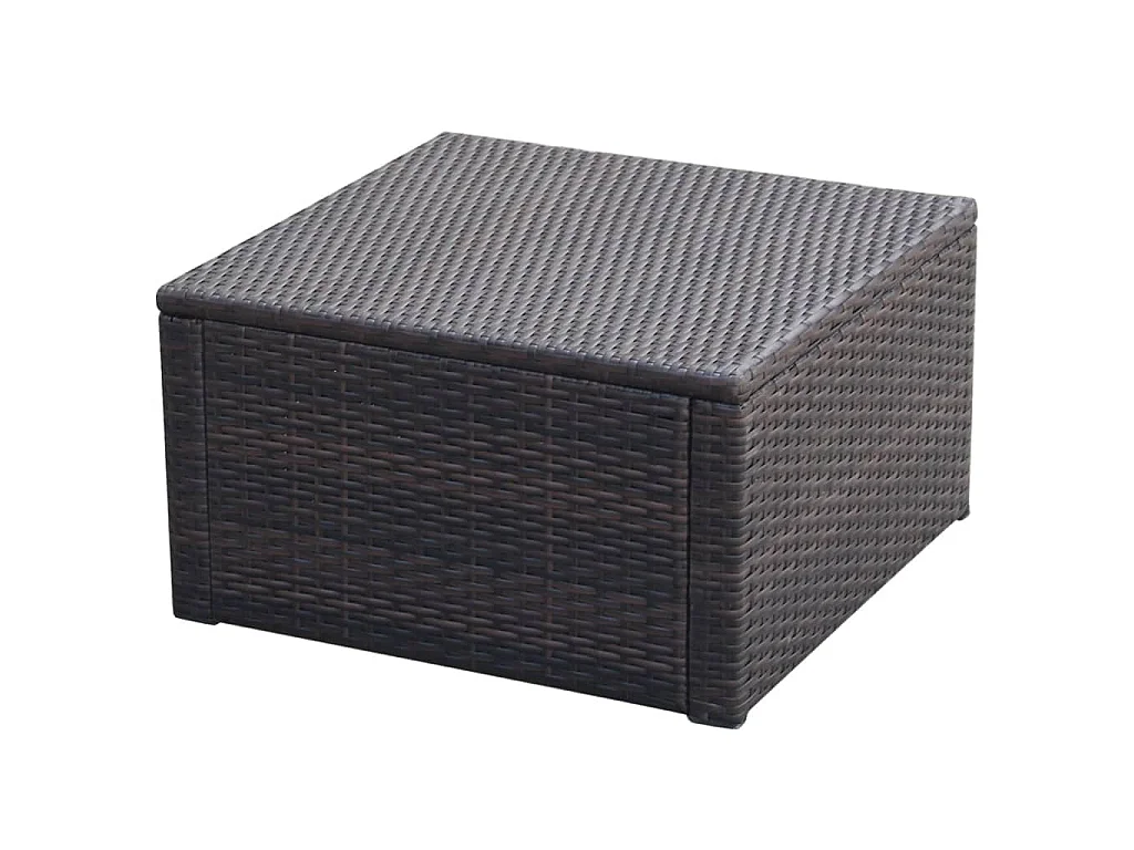 Repose-pied Résine tressée 53 x 53 x 30 cm Marron FR407715