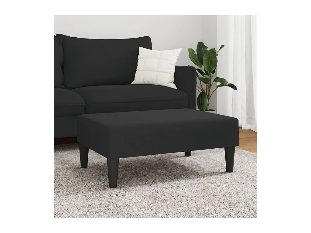 Repose-pied noir 77x55x31 cm velours FR940575