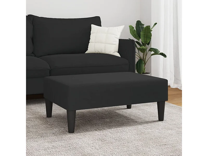 Repose-pied noir 77x55x31 cm velours FR940575