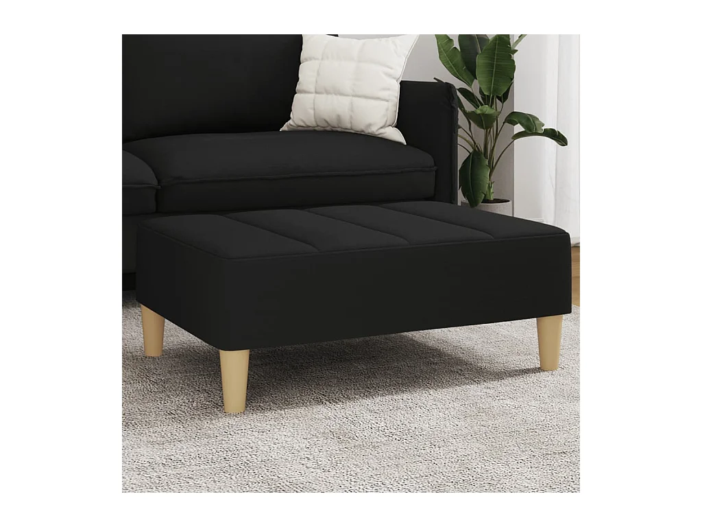 Repose-pied noir 77x55x31 cm tissu FR120057