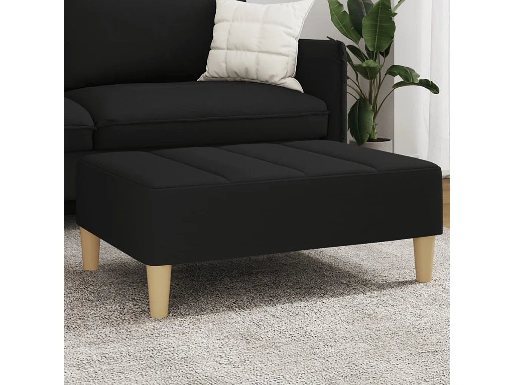 Repose-pied noir 77x55x31 cm tissu FR120057