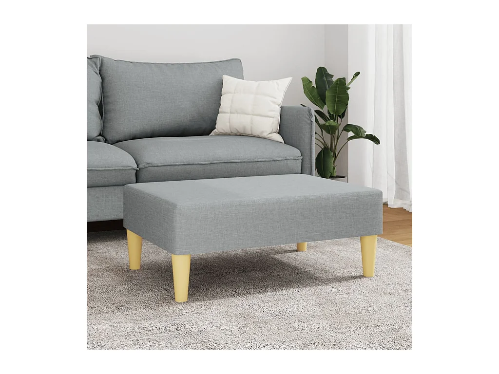 Repose-pied gris clair 77x55x31 cm tissu FR218052