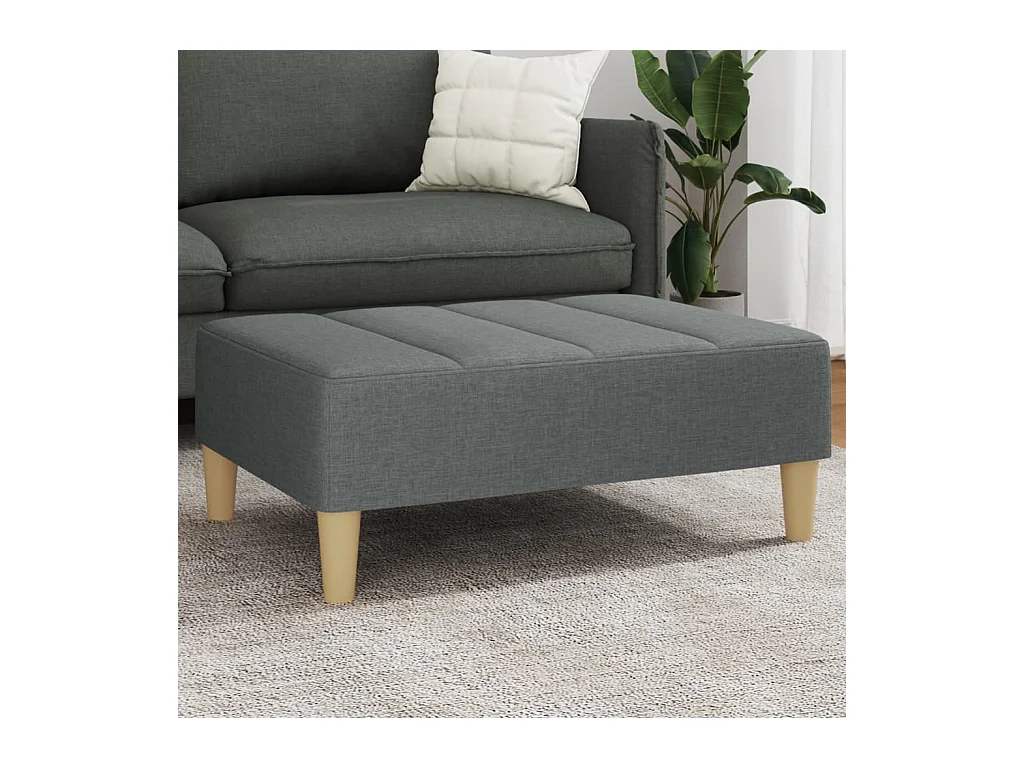 Repose-pied gris foncé 77x55x31 cm tissu FR308132