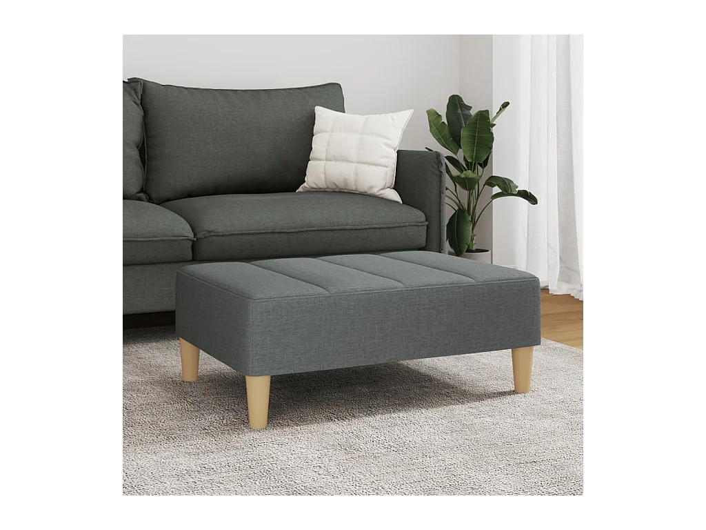 Repose-pied gris foncé 77x55x31 cm tissu FR308132