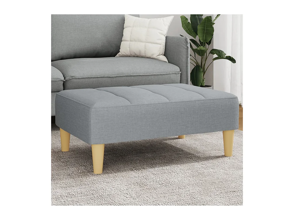 Repose-pied gris clair 77x55x31 cm tissu FR647276