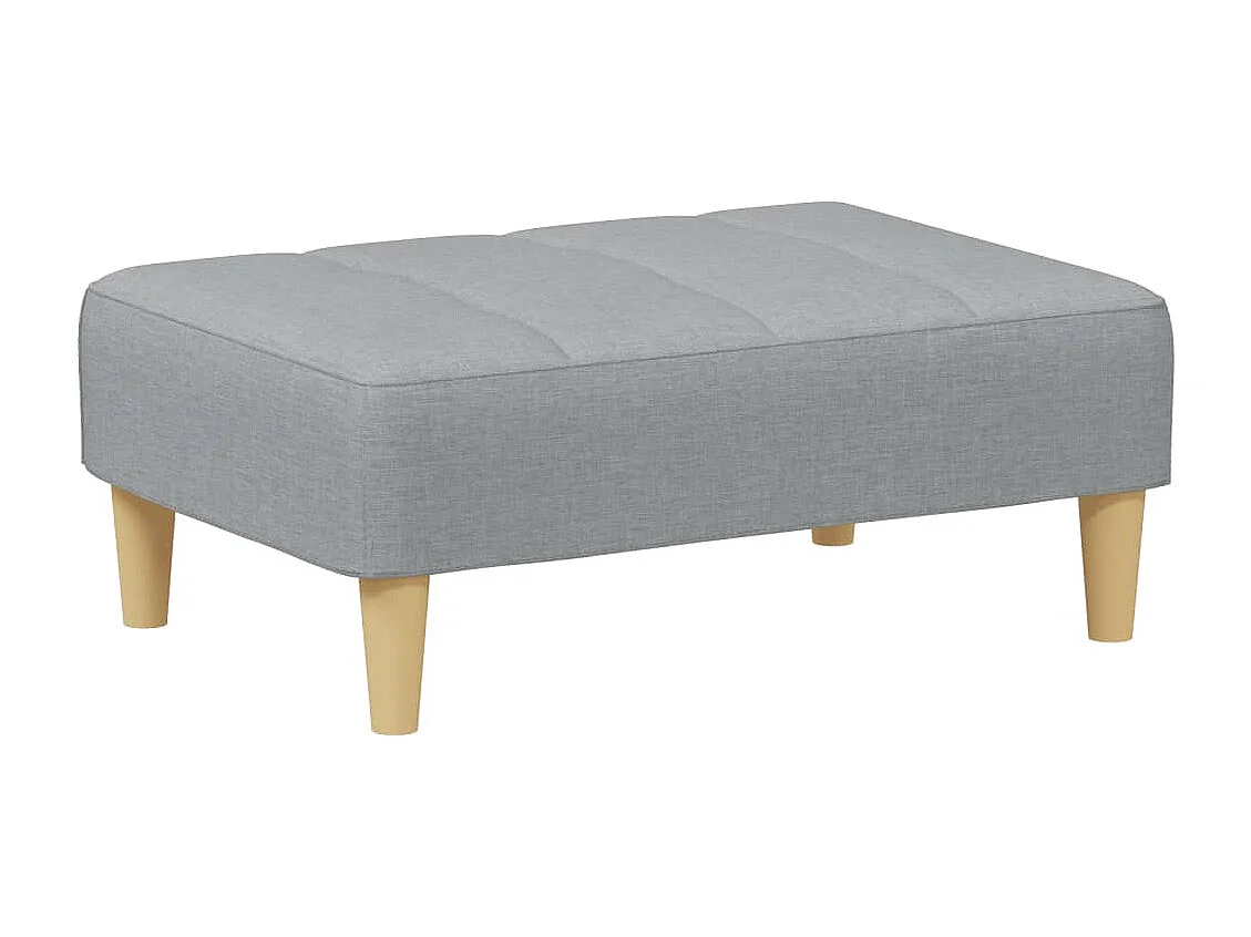 Repose-pied gris clair 77x55x31 cm tissu FR647276