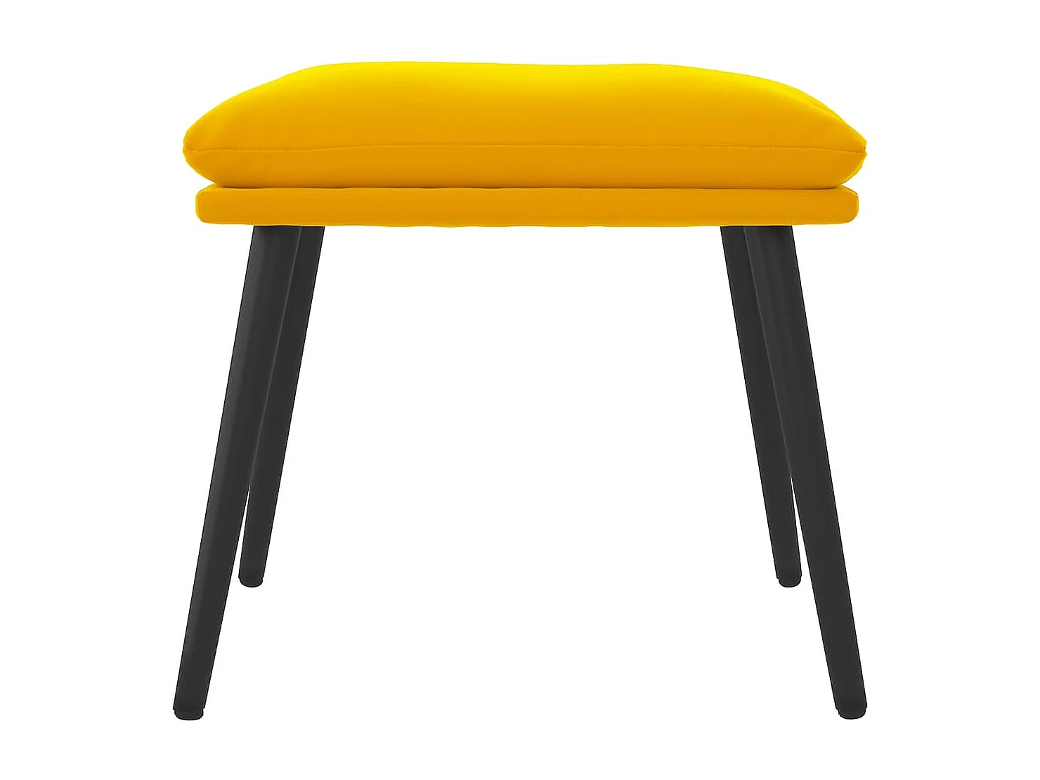 Reposapiés de terciopelo amarillo mostaza 45x29,5x35 cm ES893386