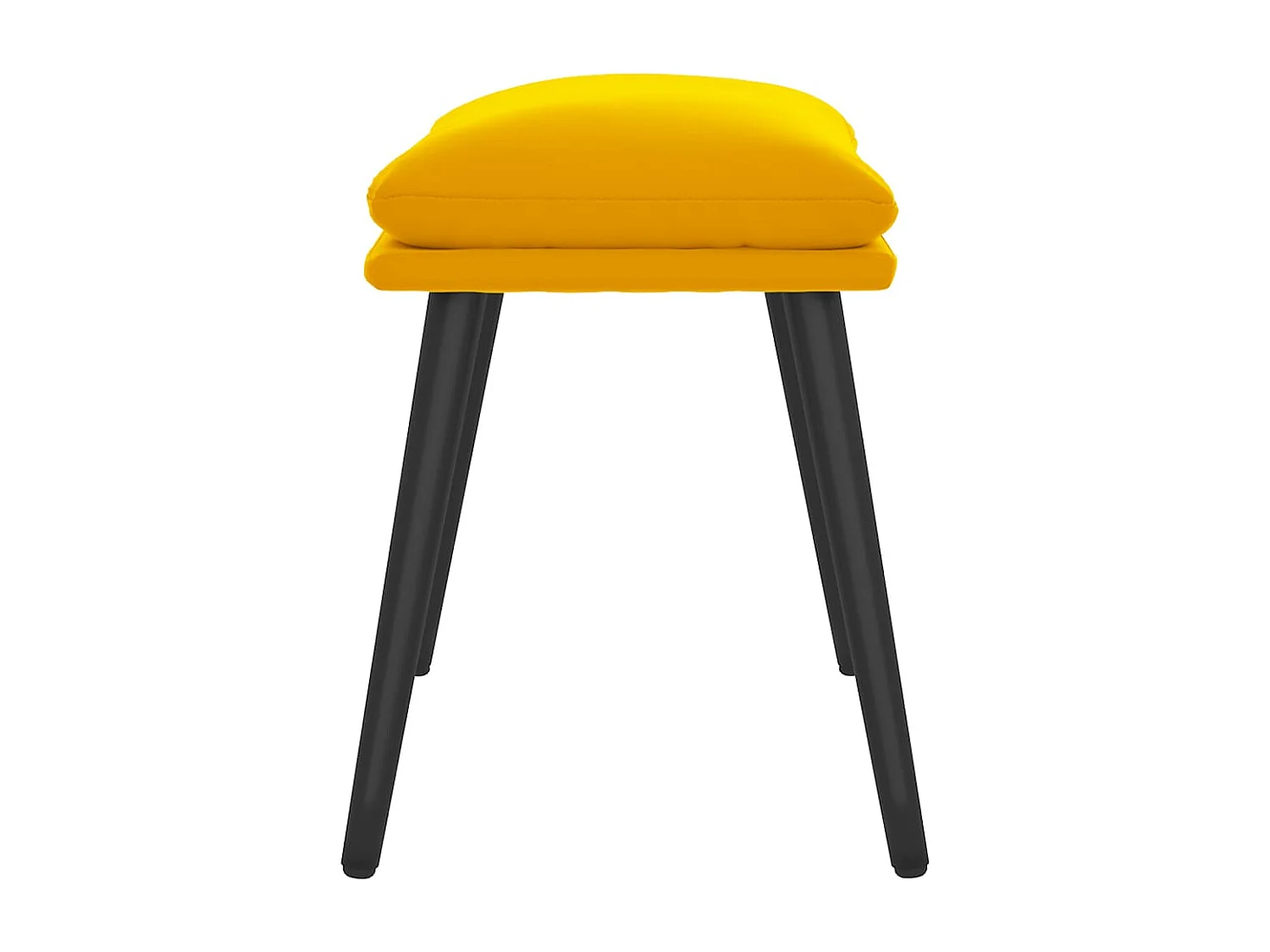 Reposapiés de terciopelo amarillo mostaza 45x29,5x35 cm ES893386
