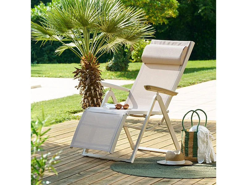 Chaise longue Decima Hespéride lin/argile