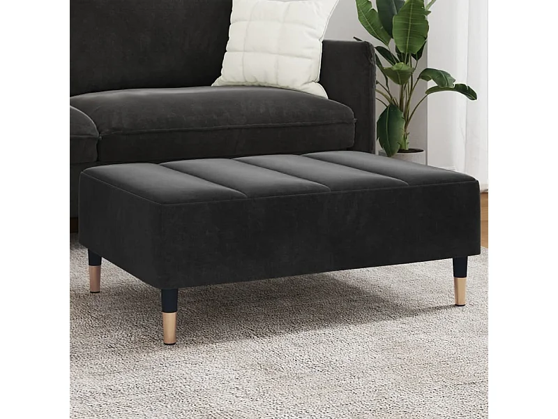 Repose-pied noir 77x55x31 cm velours FR660589
