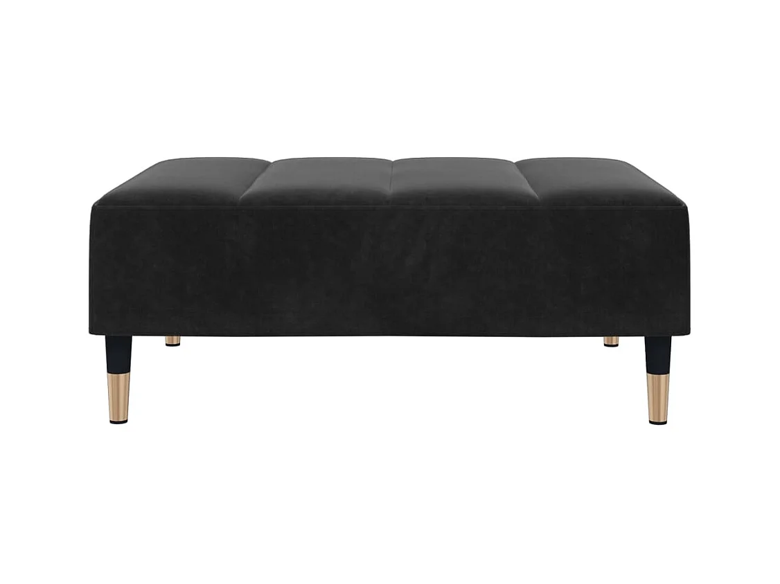 Repose-pied noir 77x55x31 cm velours FR660589