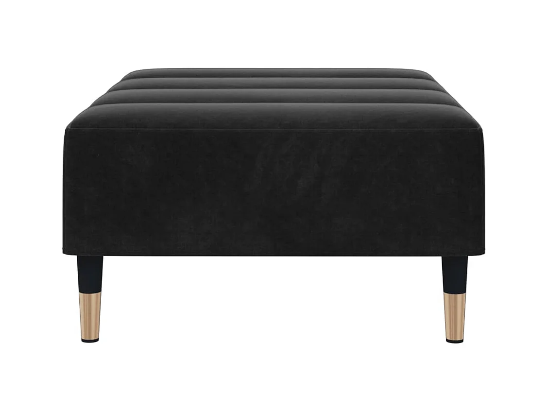 Repose-pied noir 77x55x31 cm velours FR660589