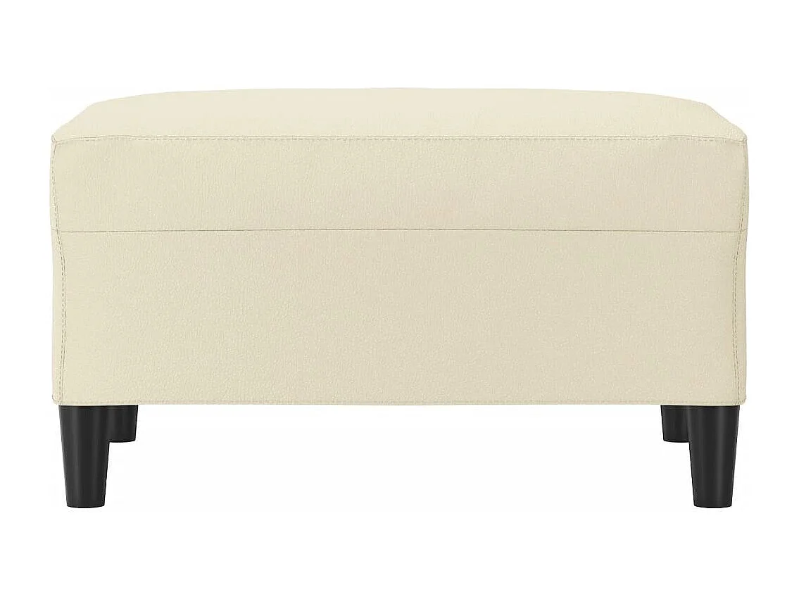 Reposapiés de cuero sintético crema 70x55x41 cm ES276094