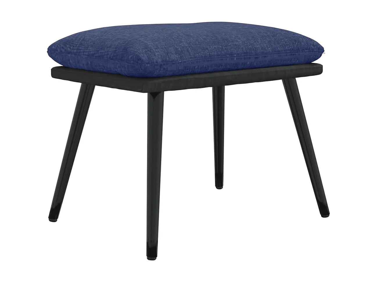 Reposapiés tela y cuero sintético azul 45x29,5x35 cm ES816398
