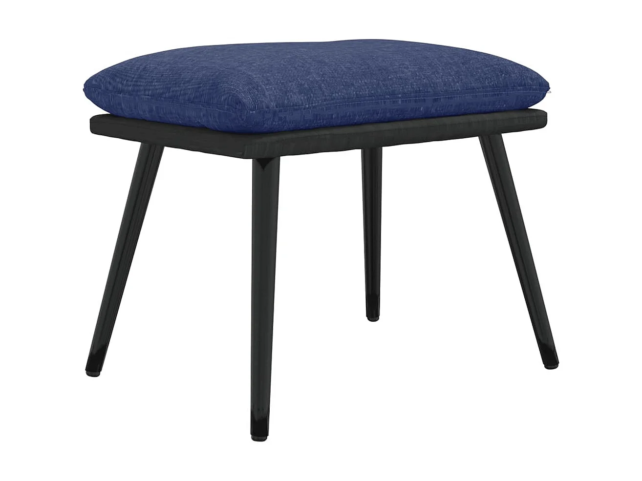 Reposapiés tela y cuero sintético azul 45x29,5x35 cm ES816398