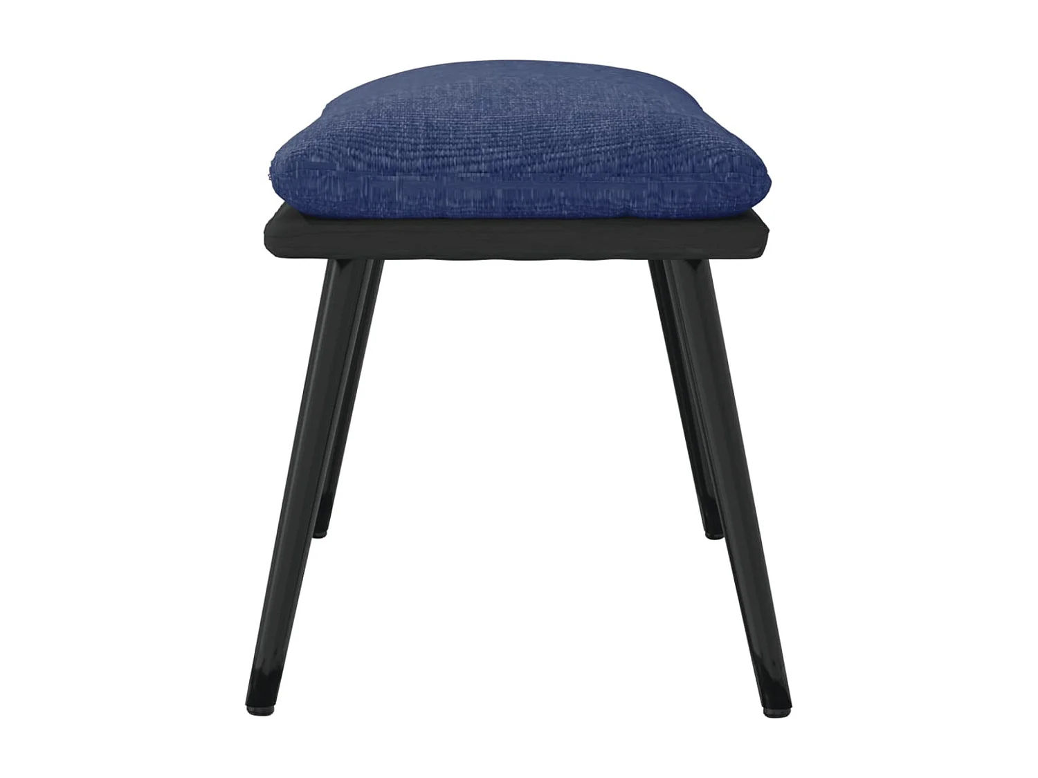 Reposapiés tela y cuero sintético azul 45x29,5x35 cm ES816398