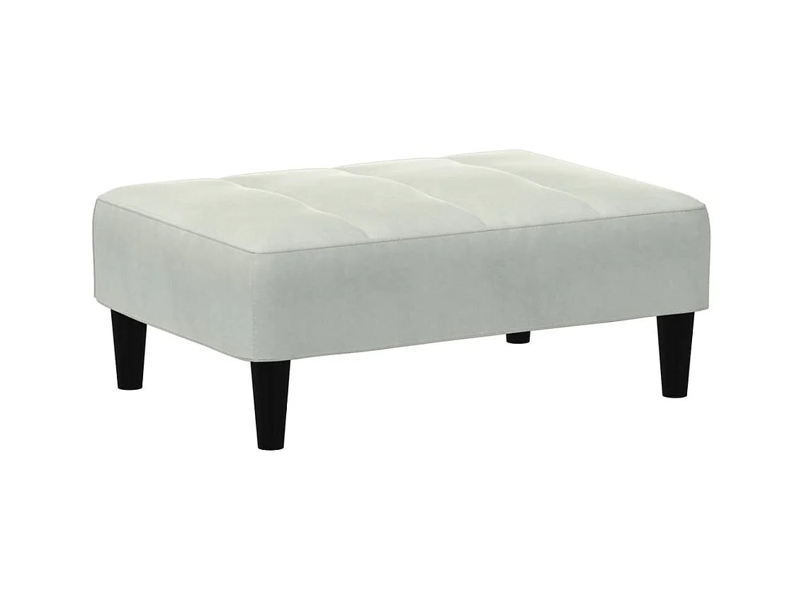 Repose-pied gris clair 77x55x31 cm velours FR277195