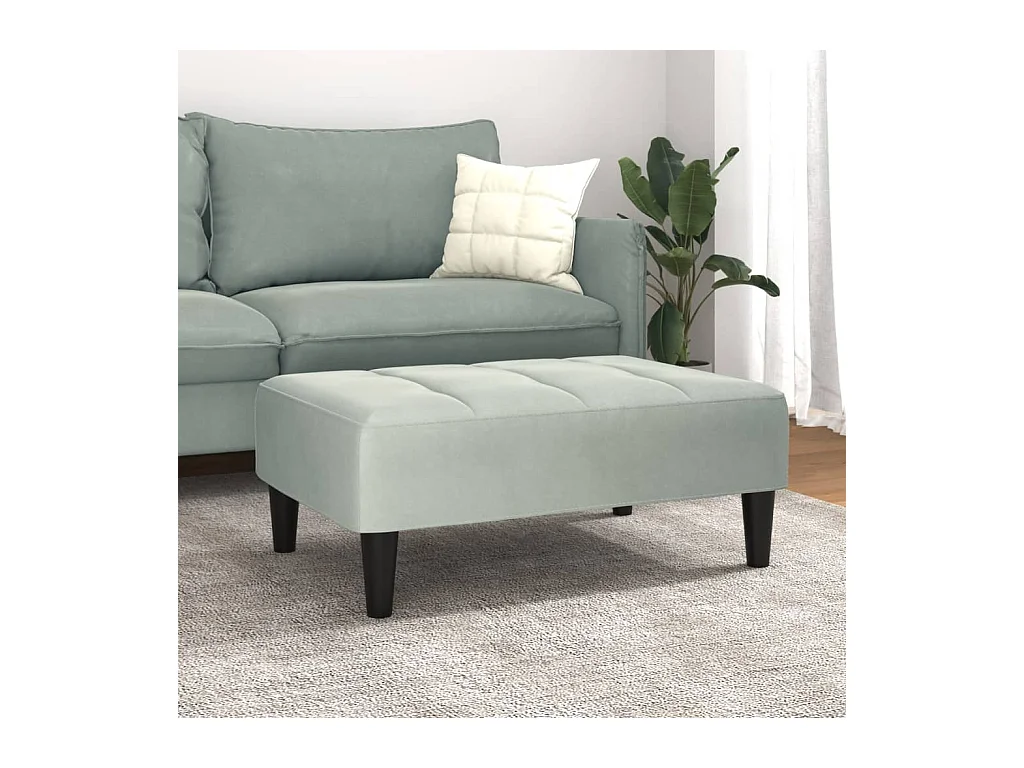 Repose-pied gris clair 77x55x31 cm velours FR277195