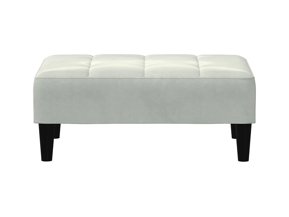 Repose-pied gris clair 77x55x31 cm velours FR277195