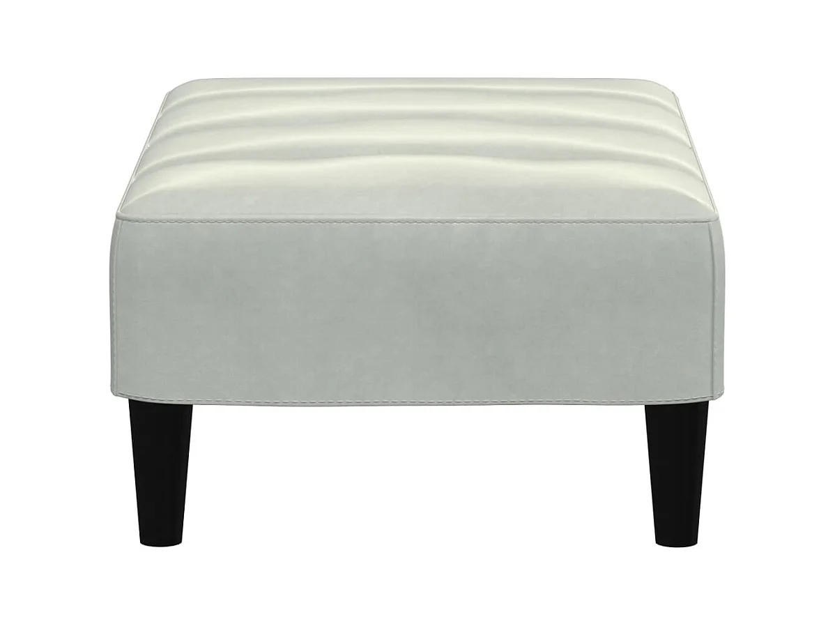 Repose-pied gris clair 77x55x31 cm velours FR277195