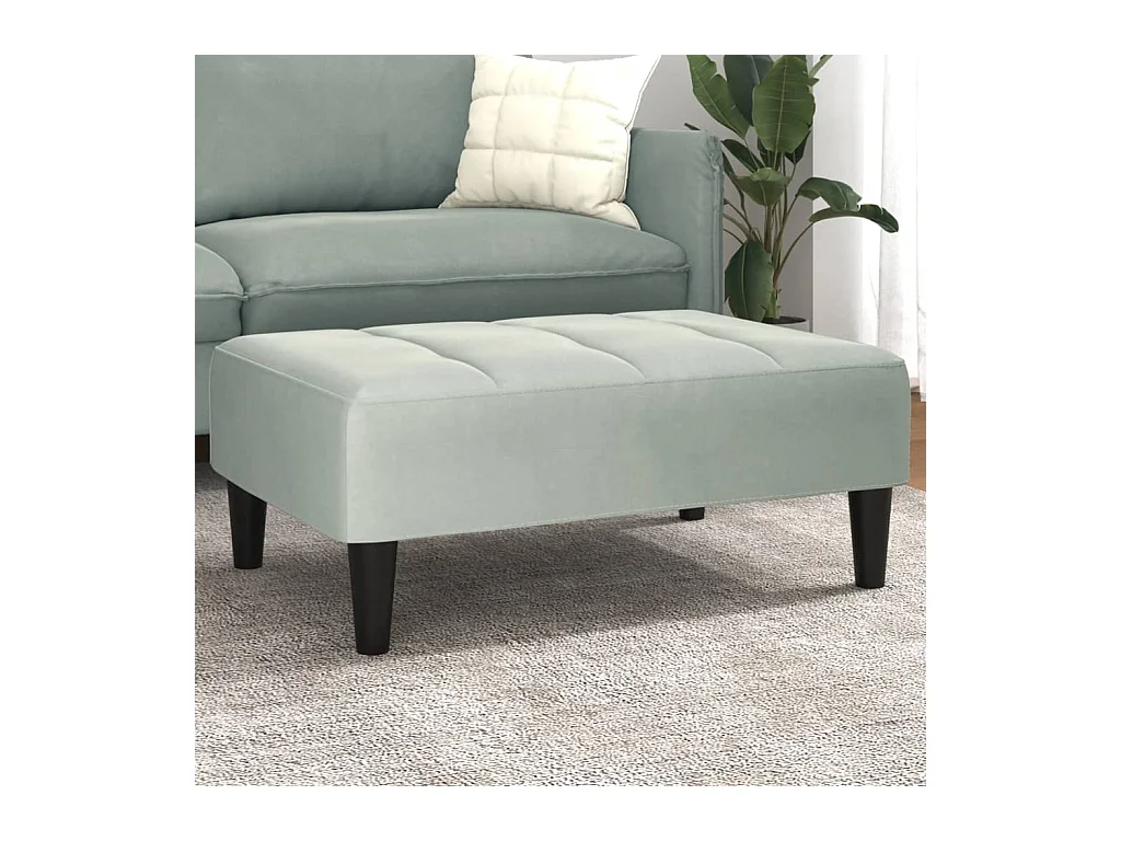 Repose-pied gris clair 77x55x31 cm velours FR277195